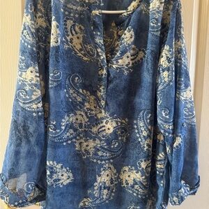 Blue Paisley Women's Top